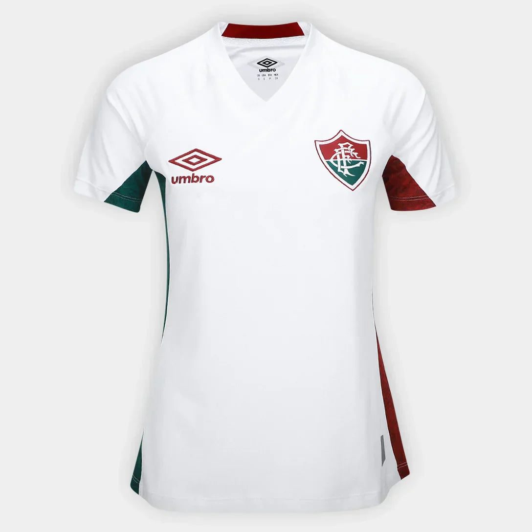 Camisa Fluminense II 25/26 s/n Torcedor Umbro Feminina - Branco+Vermelho