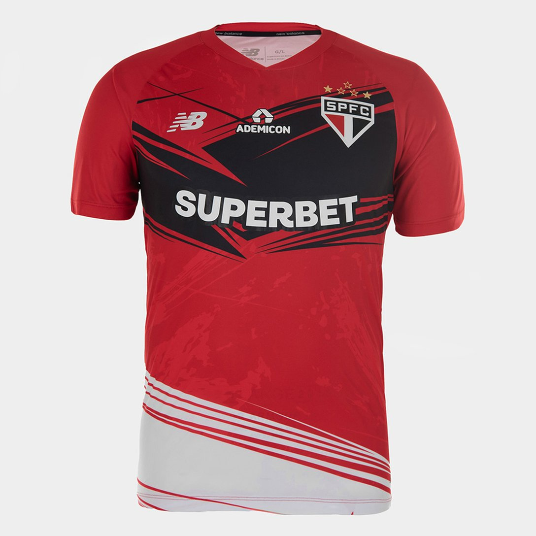 Camisa São Paulo 25/26 s/n° Goleiro New Balance Masculina - Vermelho+Preto