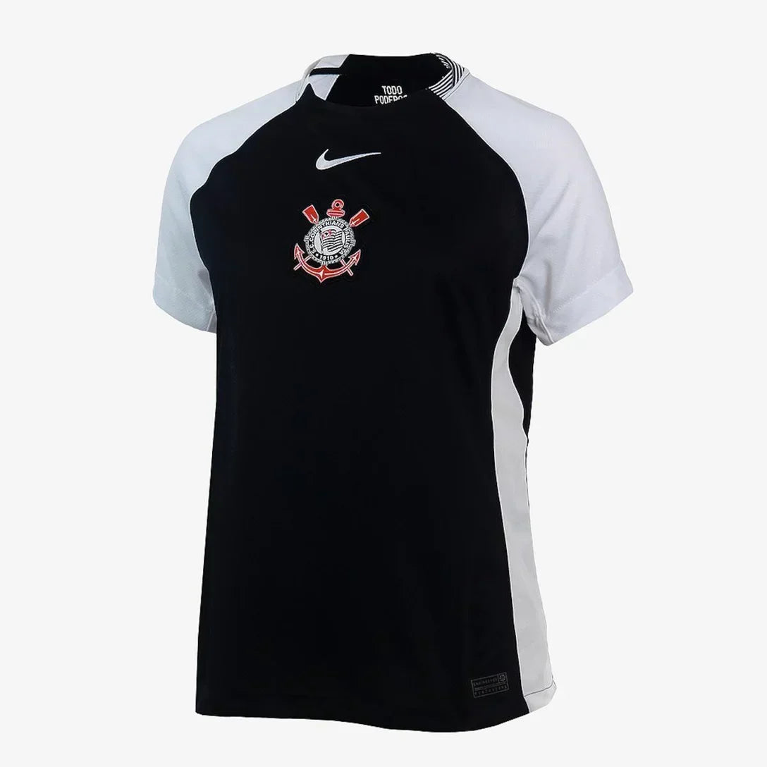 Camisa Nike Corinthians II 25/26 Torcedora Pro Feminina - Preto+Branco