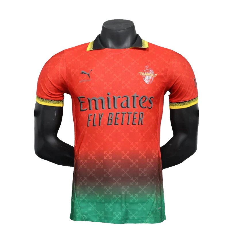 Camisa AC Milan 25/26 Edição Comemorativa - Vermelho - Versão Jogador