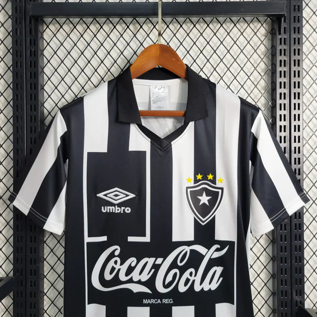 Camisa Botafogo I Retrô 1997 Torcedor Masculina - Preta e Branca